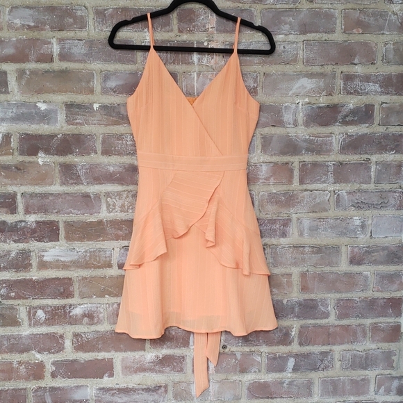 *NWOT* Pink Lily Orange Ruffled Dress - Picture 2 of 4